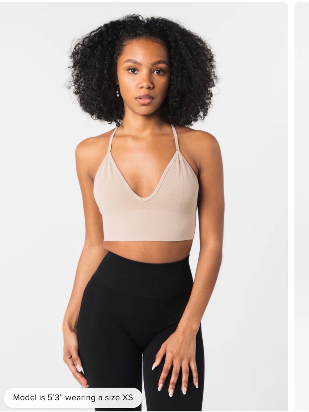 Alphalete Beige Seamless Longline Sports Bra